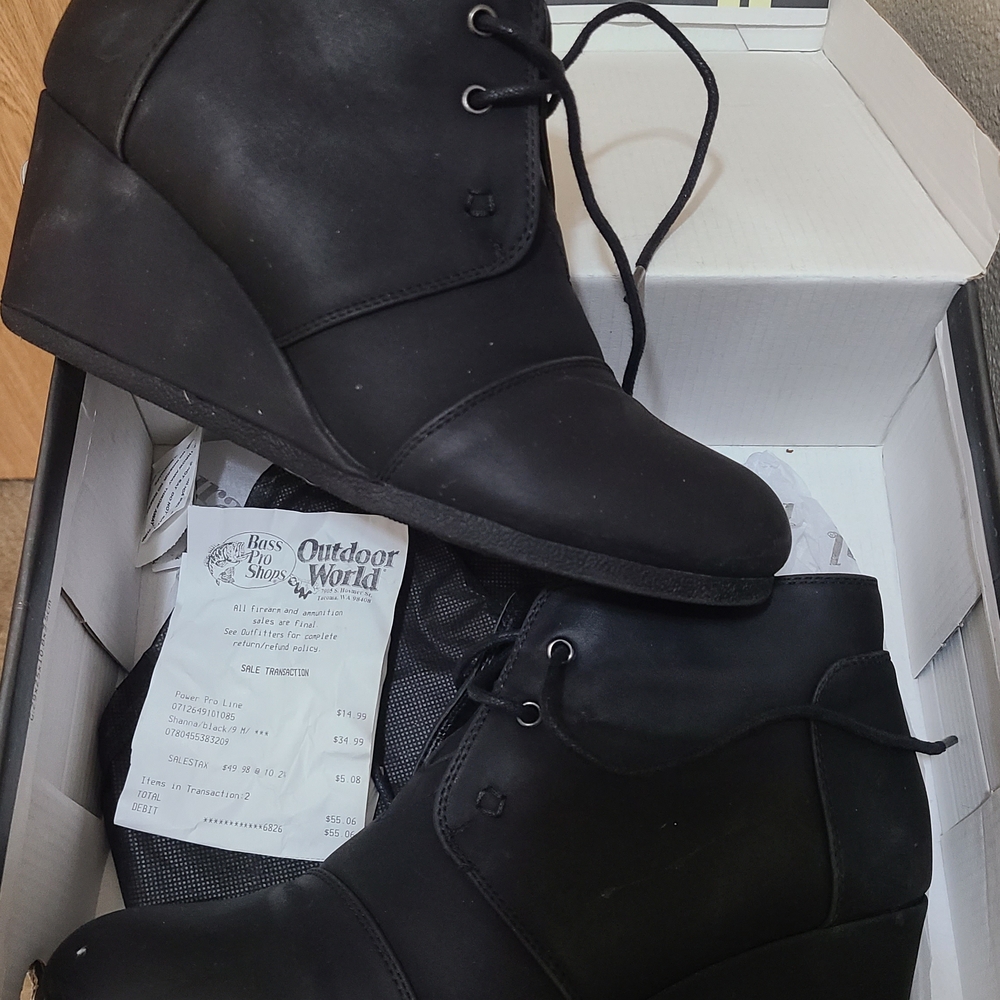 Natural Reflections Black Wedge Boots